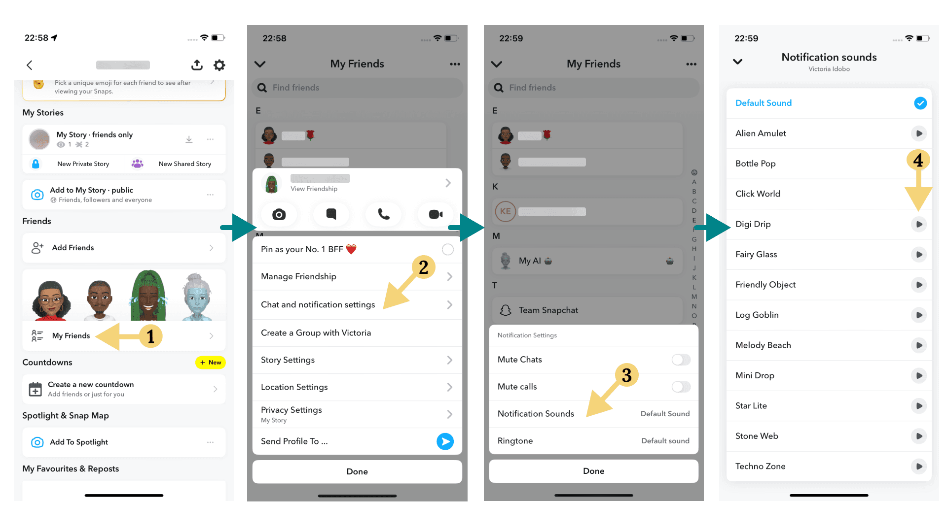 How to change the sound of a Snapchat notification?