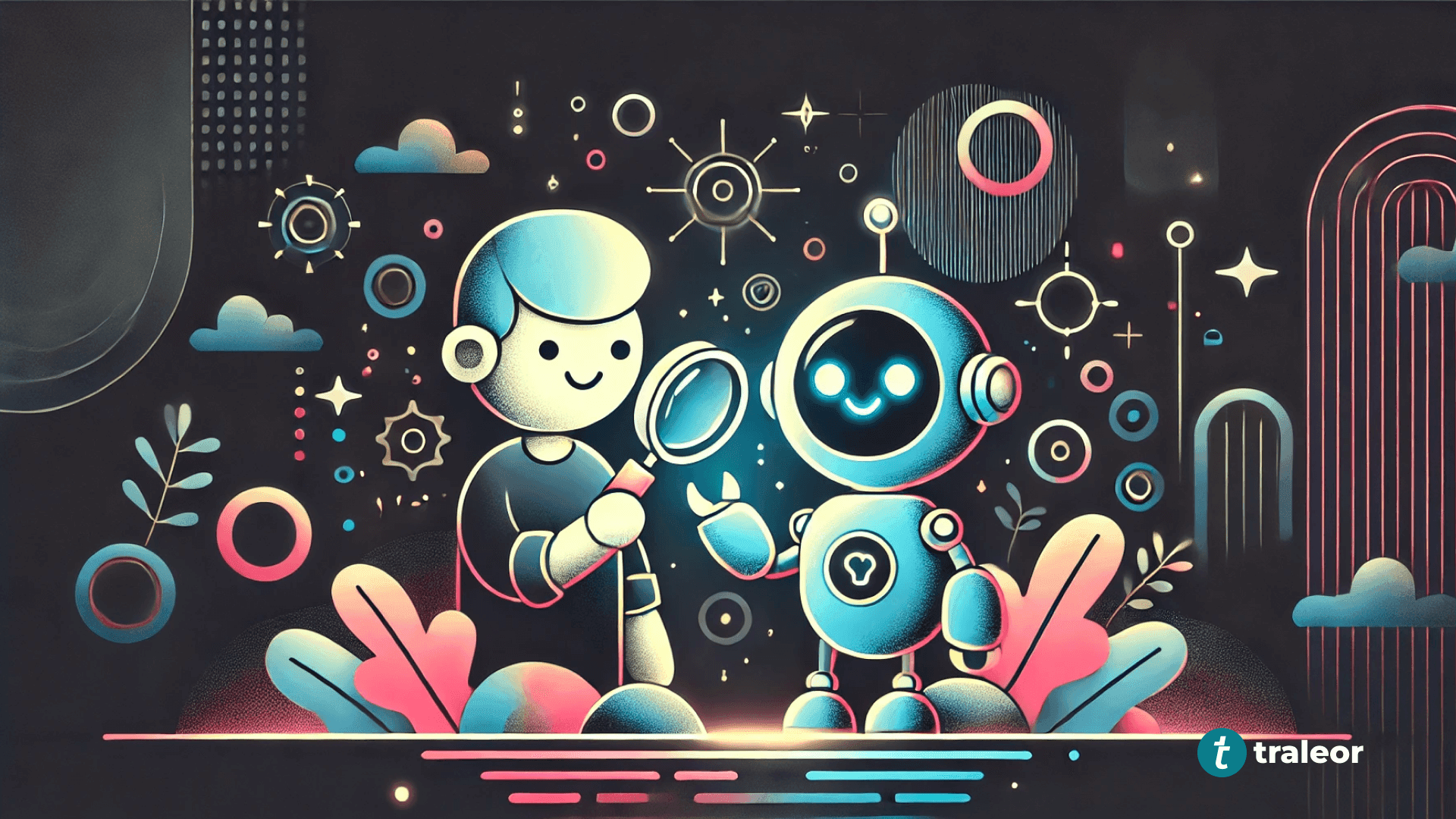 Human checking Robot with magnifying glass