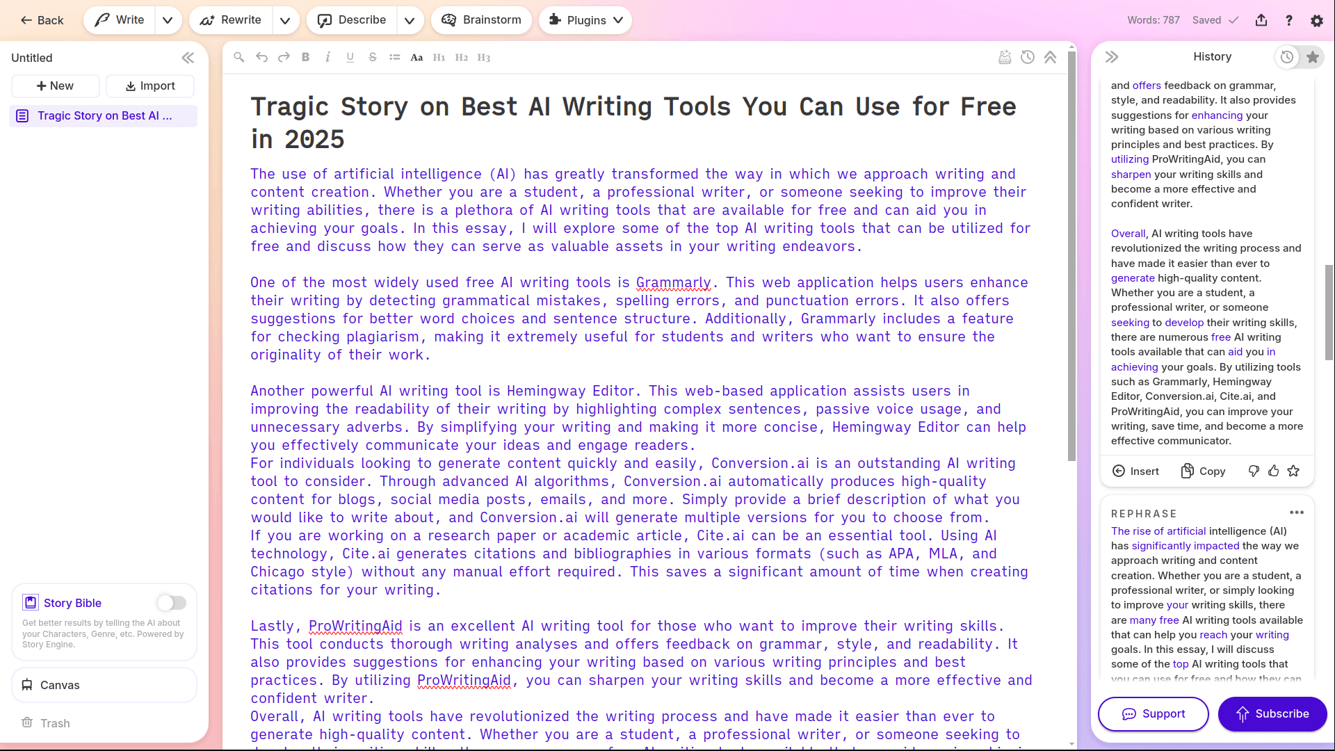Writing Blog Content with Sudowrite
